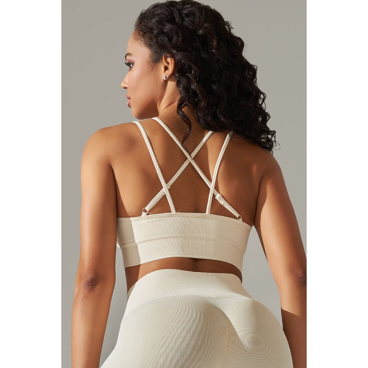 Ultrafit cross back sports-bh Beige - Large / Beige