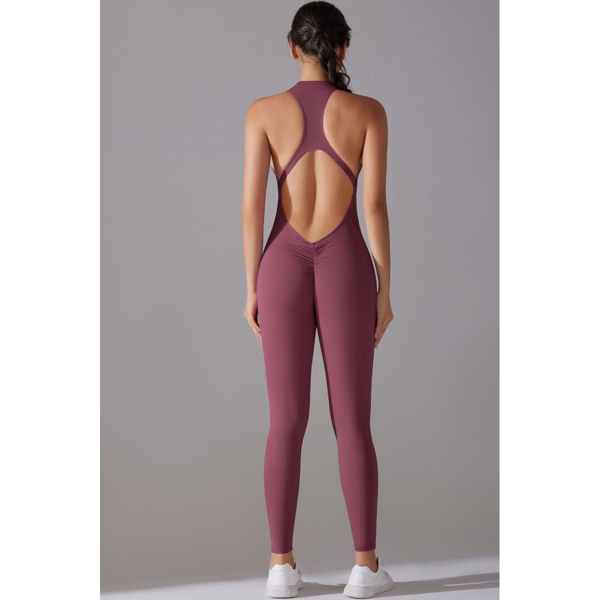 Jumpsuit halter neck lang zip-up RedMerlot - Medium / RedMerlot