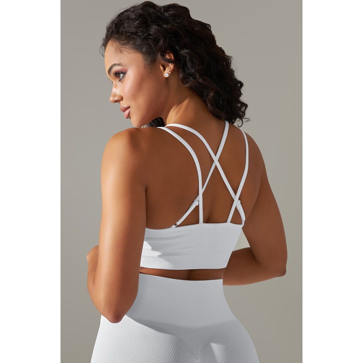 Ultrafit cross back sports-bh White - Small / White