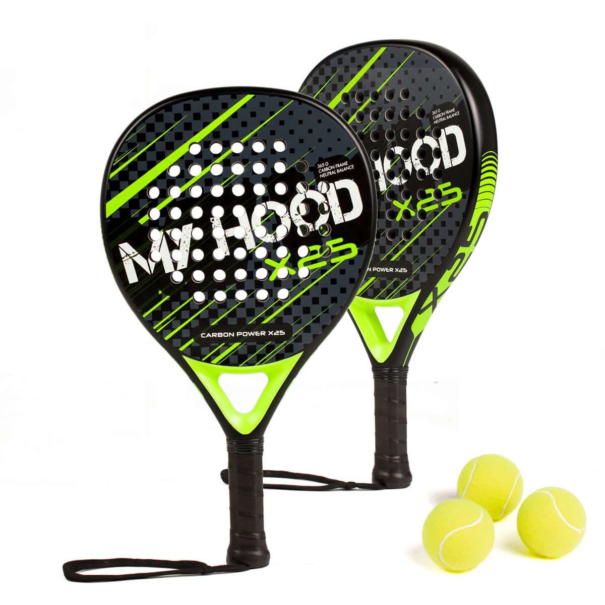 My Hood Padel Pack X25, Grøn - (2 bat og 3 bolde)