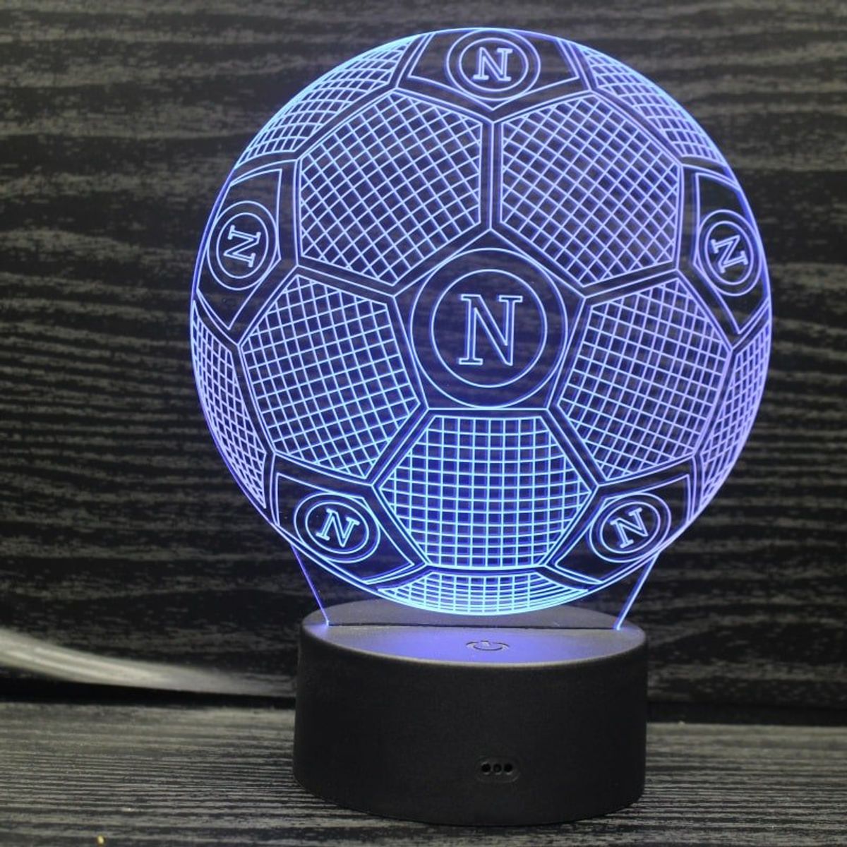 Napoli 3D Fodbold lampe - Lyser i 7 farver