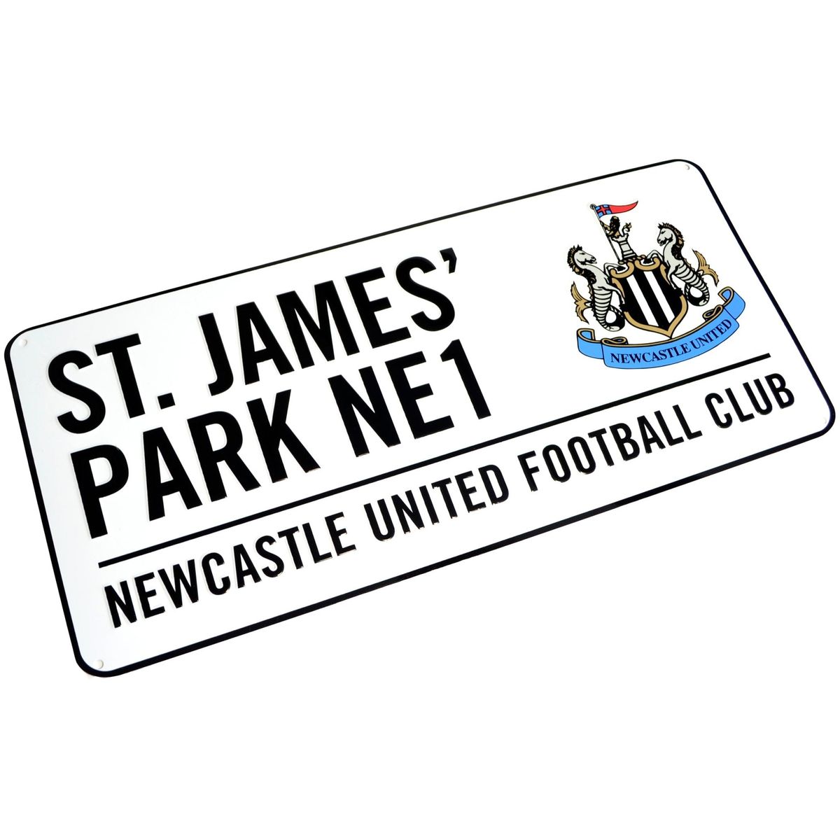 Newcastle United skilt i metal (40x18 cm)