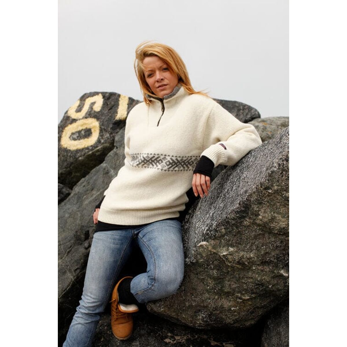 Charm - Norsk Windstopper Sweater - Hvid