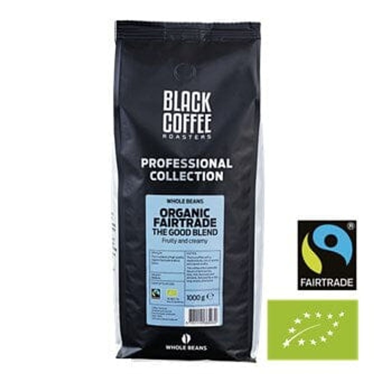 BKI - Black Coffee Økologisk Fairtrade Kaffebønner - 1 KG