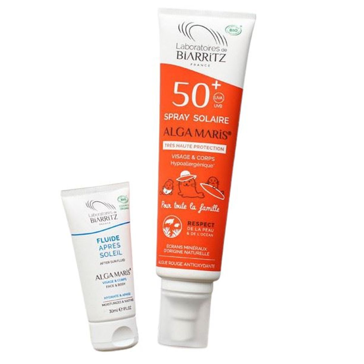 Laboratoires De Biarritz - Alga Maris Faktor 50 & After Sun - Spray 150ml & 30ml - Økologisk