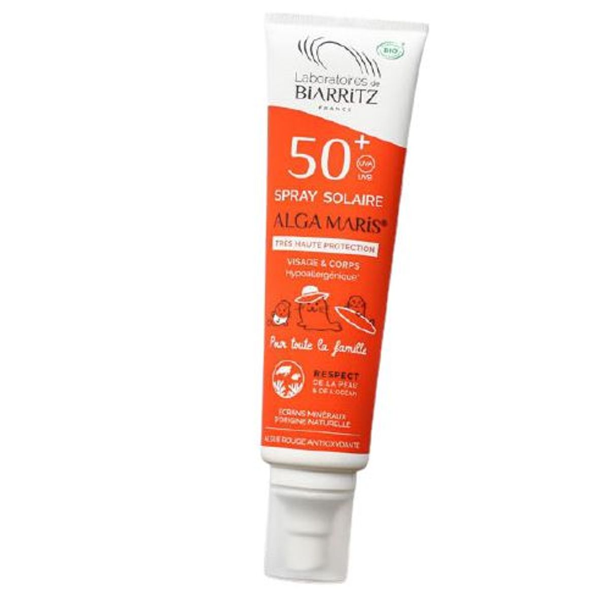 Laboratoires De Biarritz - Alga Maris - Solcreme Spray Familiestørrelse - SPF50+ - 150ml - Økologisk