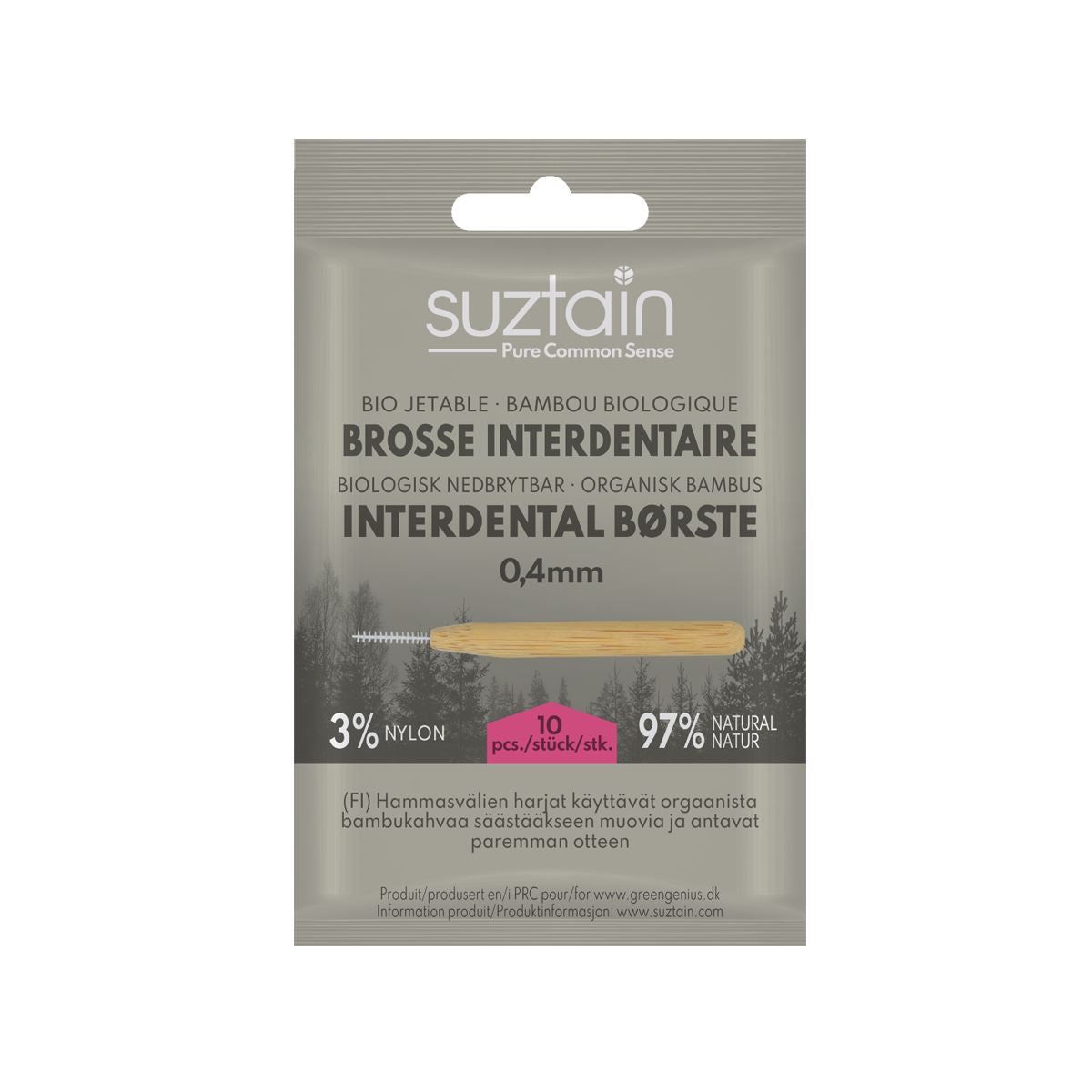 Suztain-Interdental Børste - Mellemrumsbørster - 0.4mm - 10 Stk