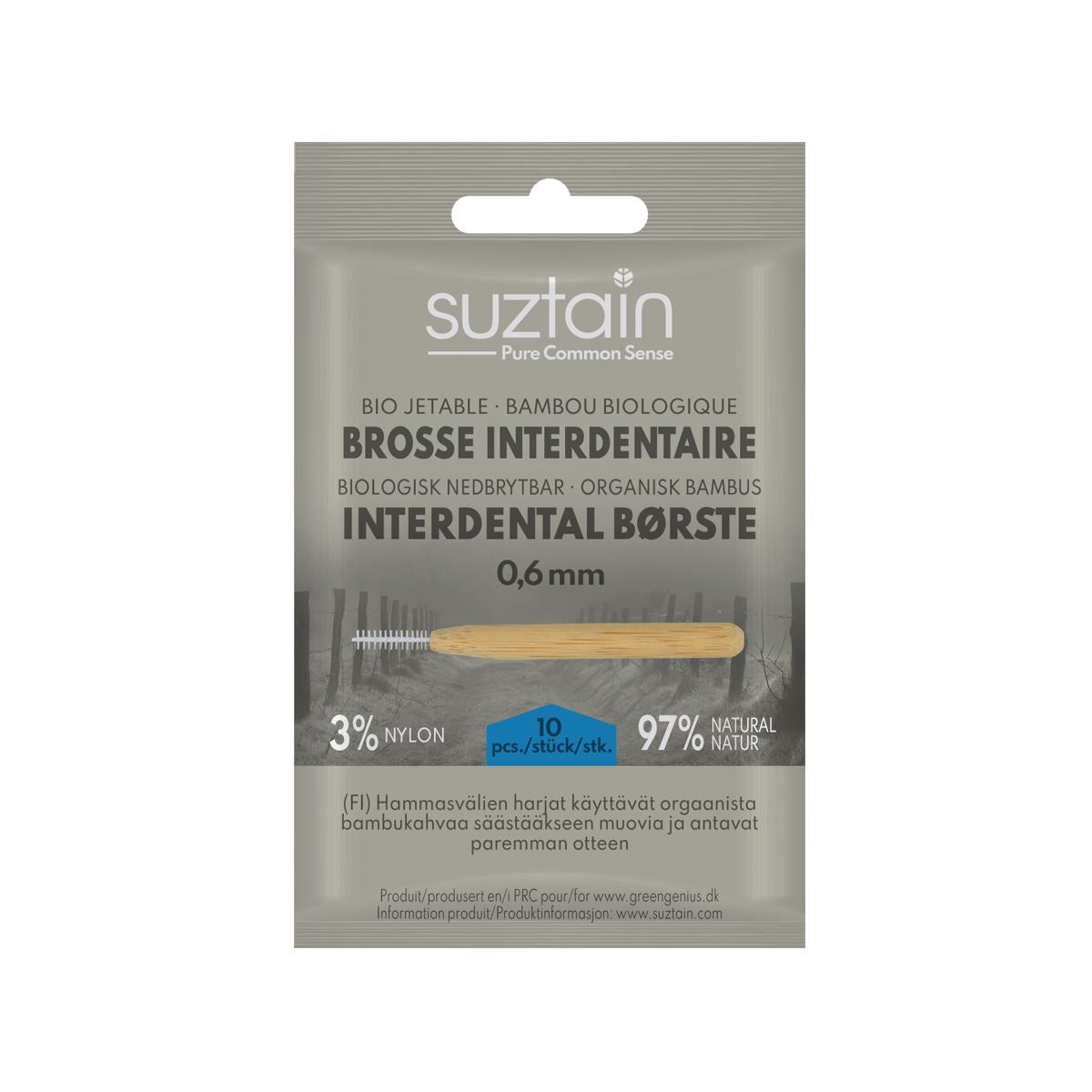 Suztain-Interdental Børste - Mellemrumsbørster - 0.6mm - 10 Stk