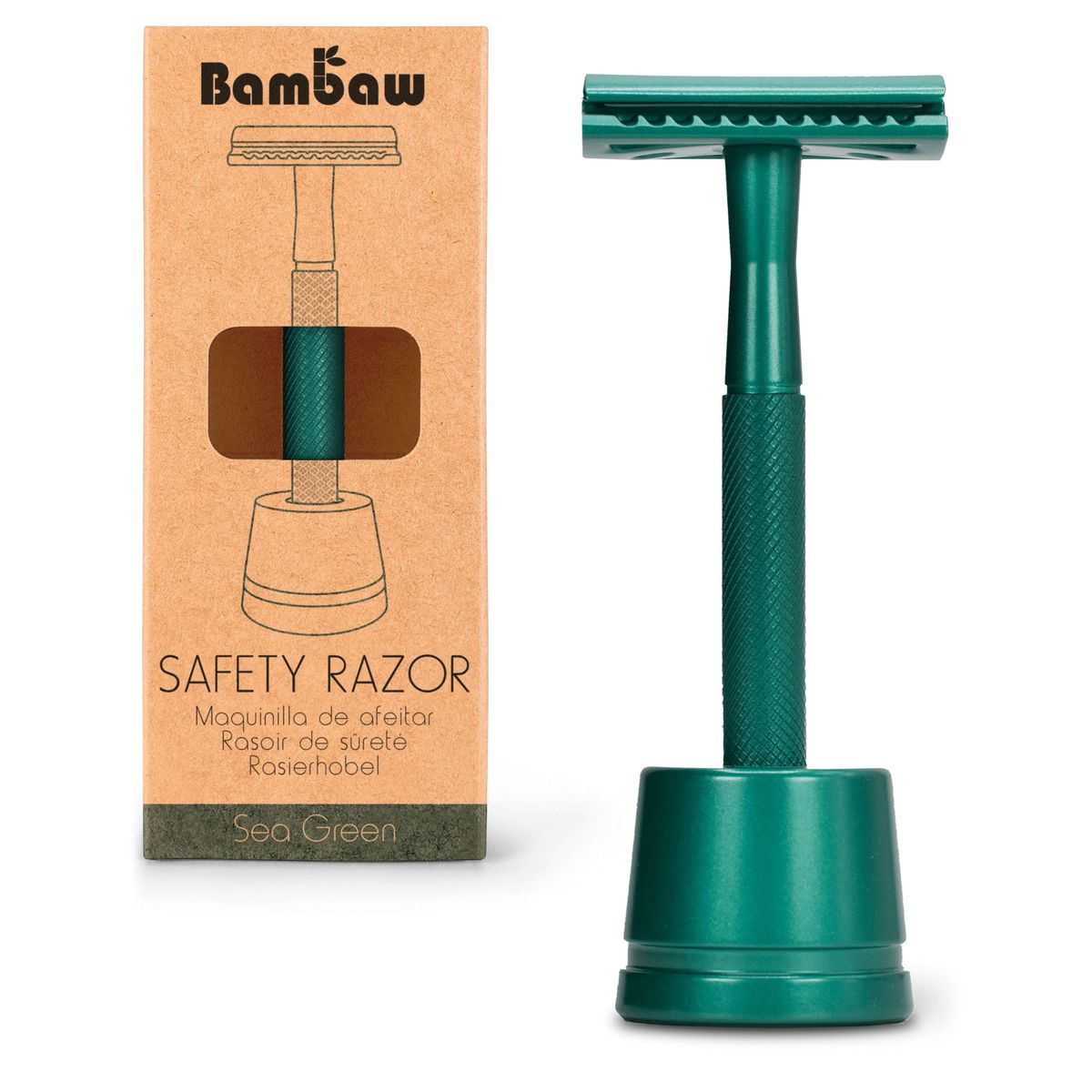 Bambaw - Barberskraber Safety Razor Med Holder - Sea Green