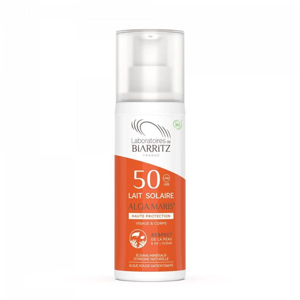 Laboratoires De Biarritz - Økologisk Solcreme Faktor 50 - SPF50 - 100ml - Alga Maris