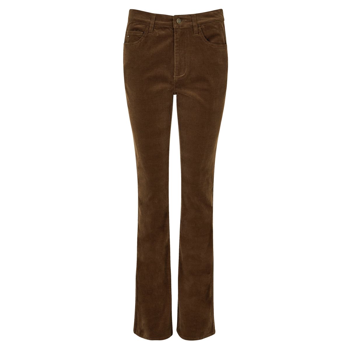 Elderflower, mocha, ladies boot cut bukser, babyfløjl m. stretch - 42 (UK16)