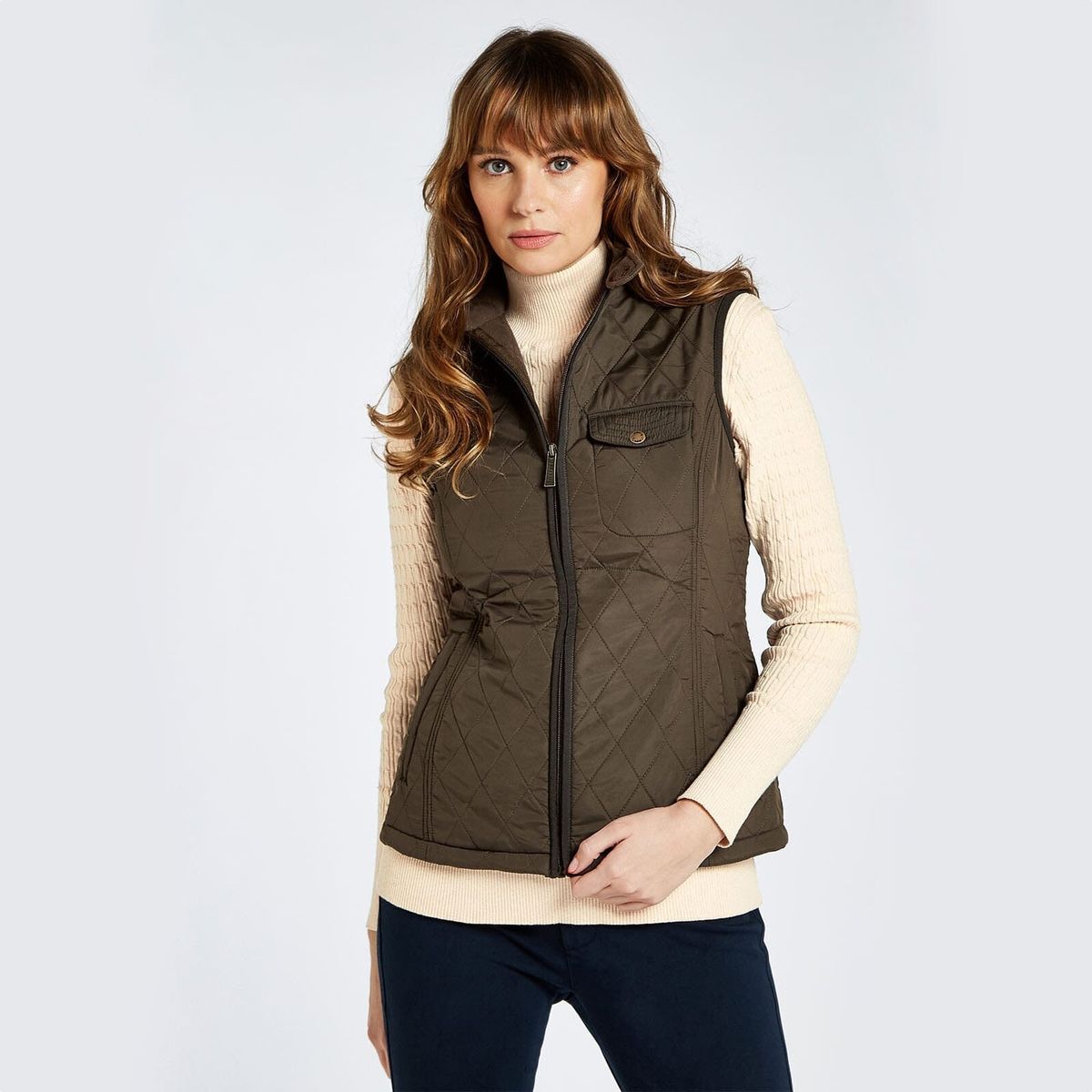 Rathdown Quilted Gilet, Olive - 42 (UK16)