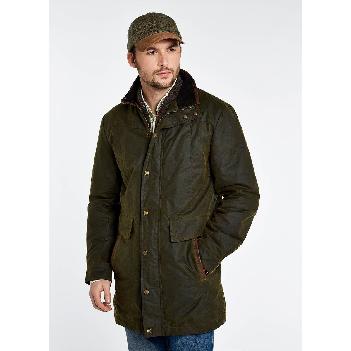 Chalkhill Wax Oilskin Jacket, olivengrøn med Primaloft vattering - 3XL