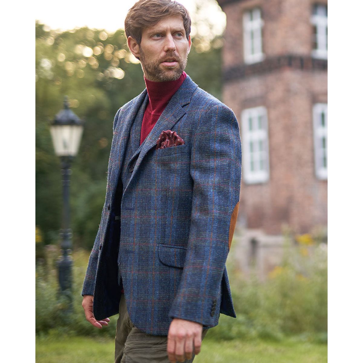 London tweed blazer, Harris Tweed, blue multi - 60 EU / 4XL