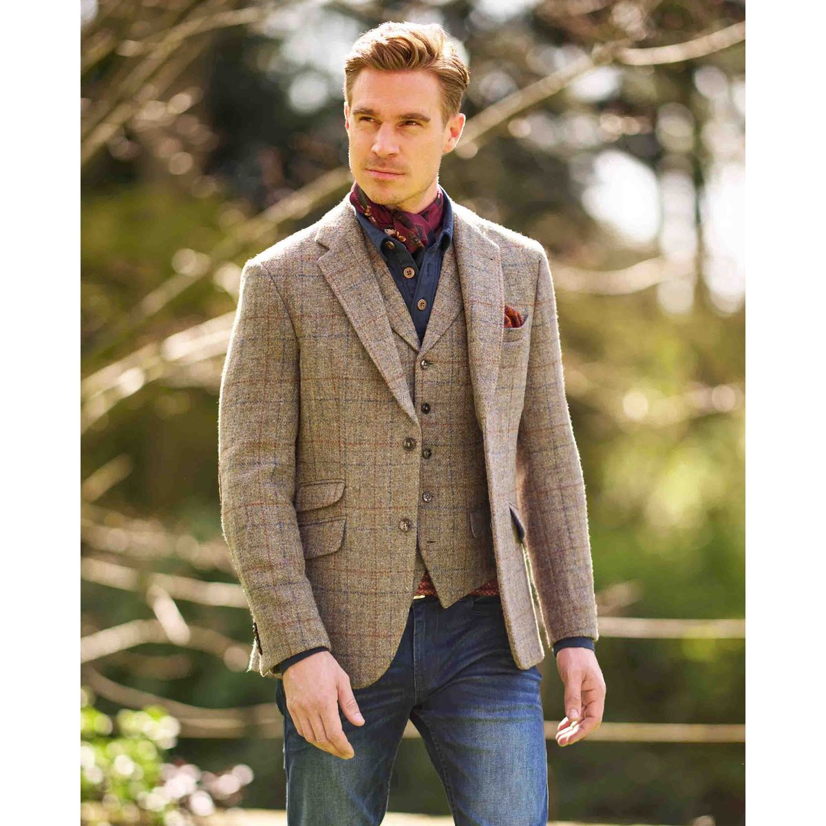 London tweed blazer, Harris Tweed, walnut check - 58 EU / 3XL