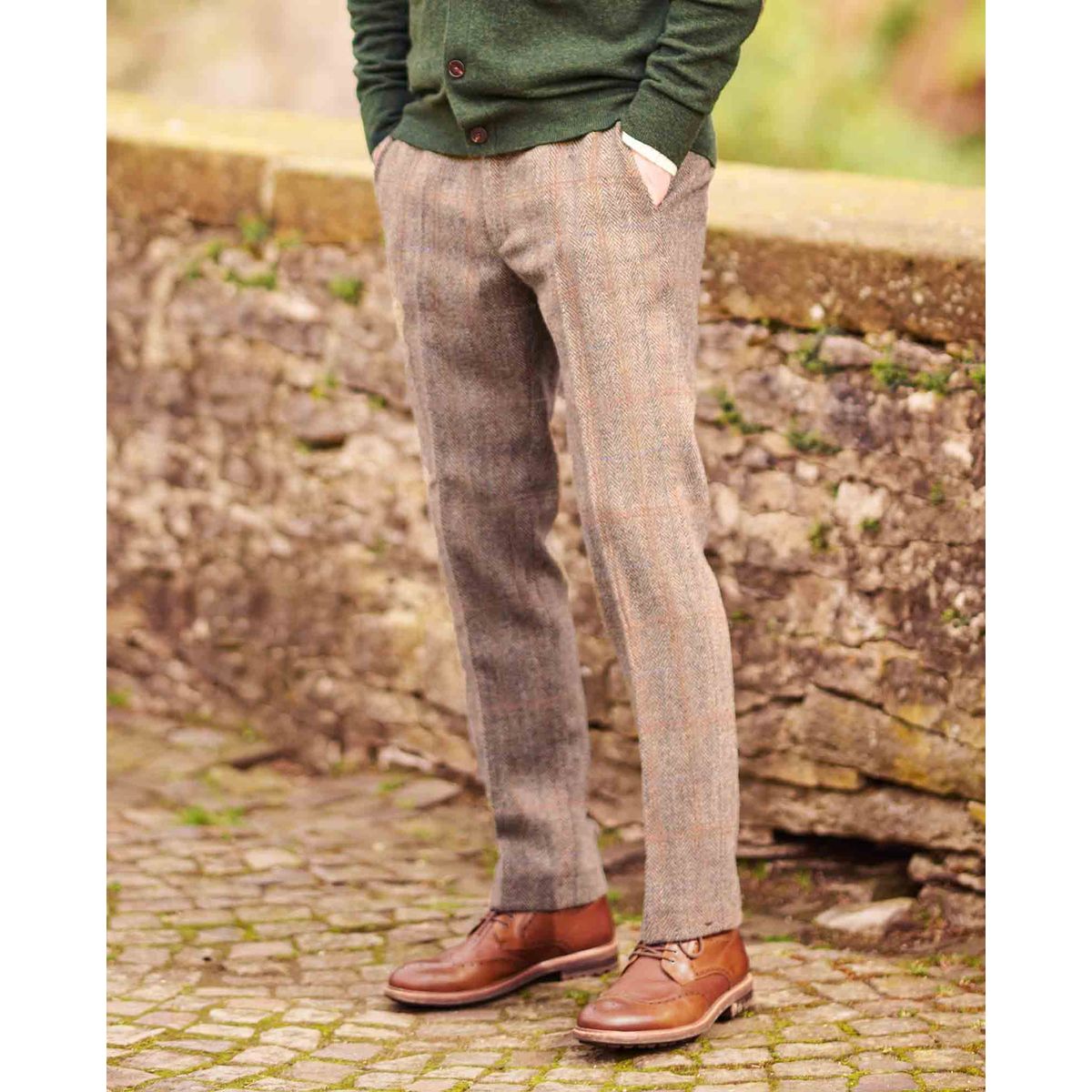 Miller tweed bukser, Harris Tweed, sand herringbone - 98 EU