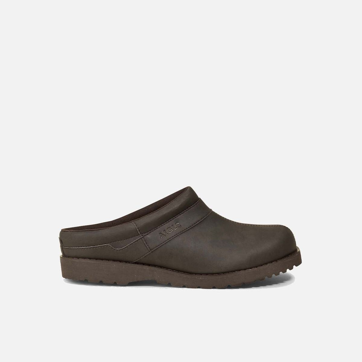 Aigle Basilo letvægts læder clogs, mørkbrun - 43