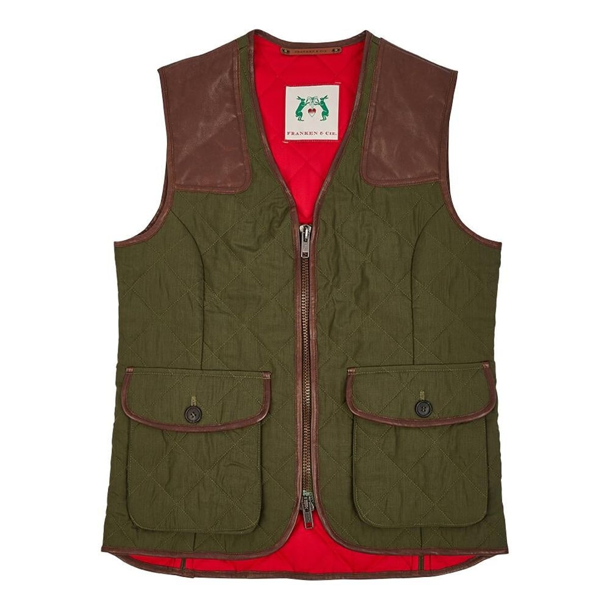 Franken & Cie Ladies skydevest, oilskin, oliven - 36 (S)