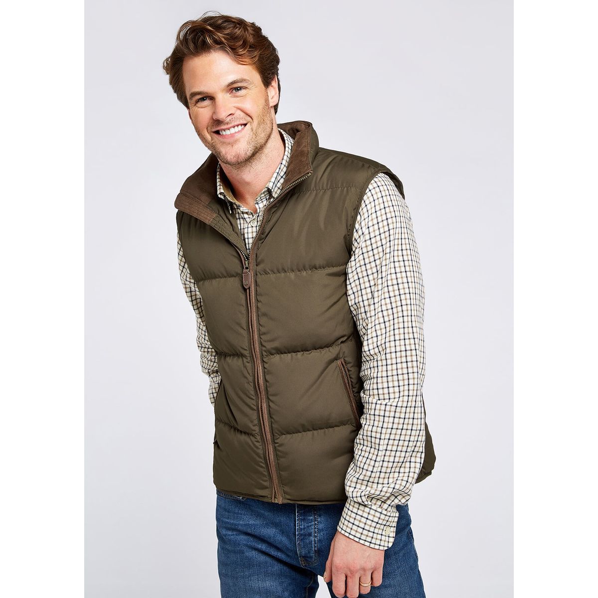 Graystown Down Gilet vest, mand, Oliven - S