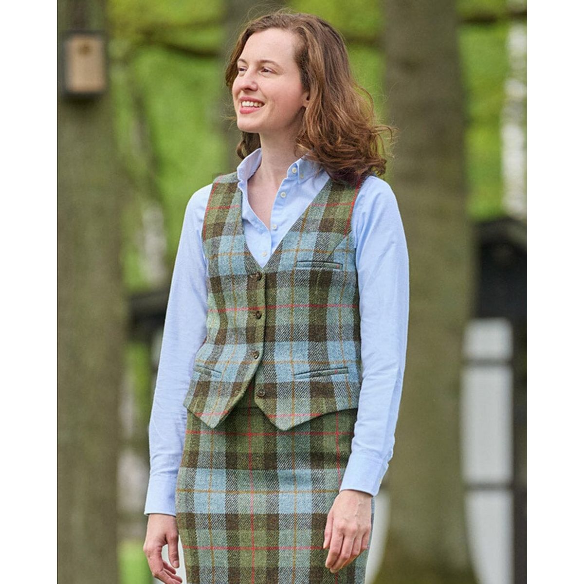 Lea tweed vest, Harris Tweed, highland check - 40