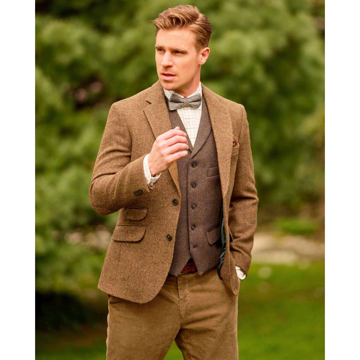 London tweed blazer, Harris Tweed, rust brun - 102 EU