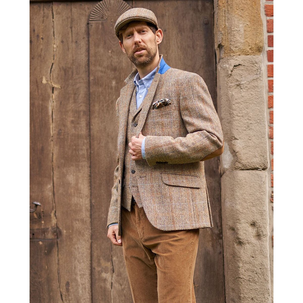 London tweed blazer, Harris Tweed, sand sildebensmønster - 46 EU / XS