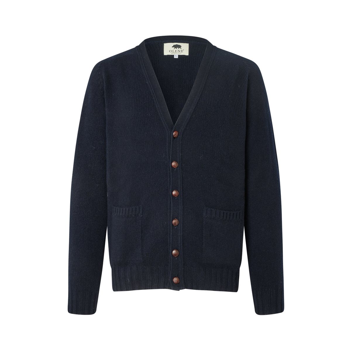 Edinburgh Wool Cardigan, Nero Navy, Geelong lammeuld - XXL