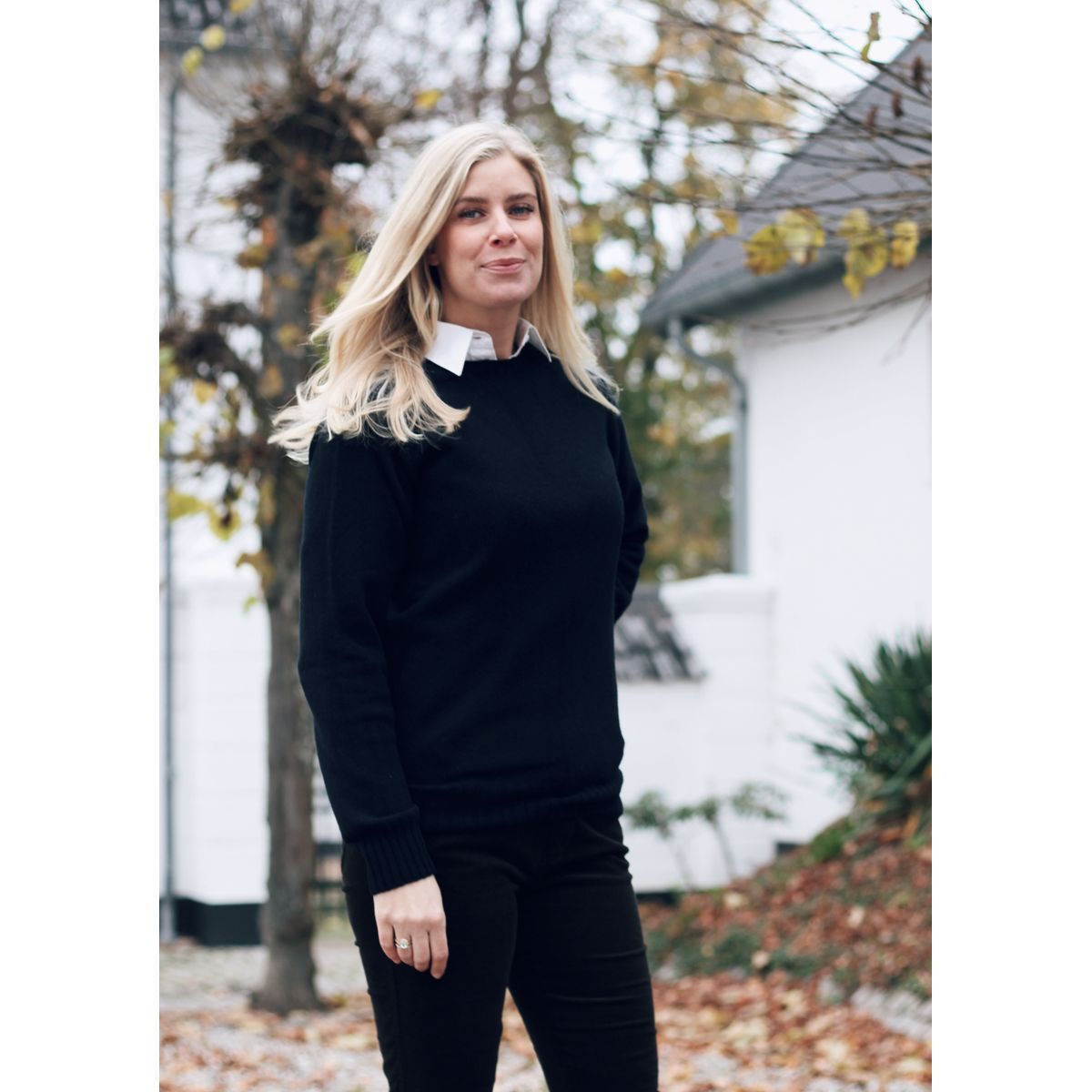 Orton Jumper rundhalset sweater, Nero Navy, Geelong lammeuld - XS