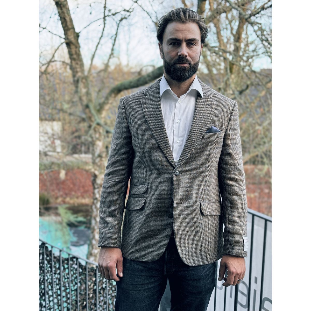 London tweed blazer, Harris Tweed, multi houndstooth - 58 EU / 3XL