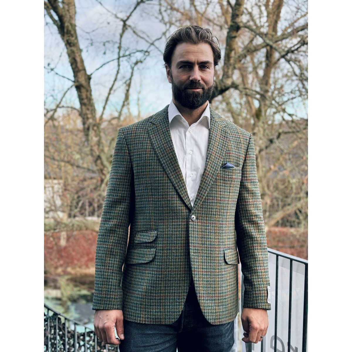 London tweed blazer, Harris Tweed, green castle - 46 EU / XS