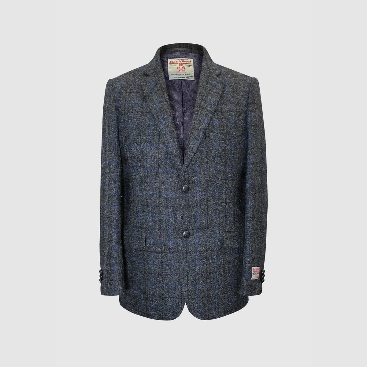 Patrick blazer, grey/blue check, Harris Tweed - 38 UK