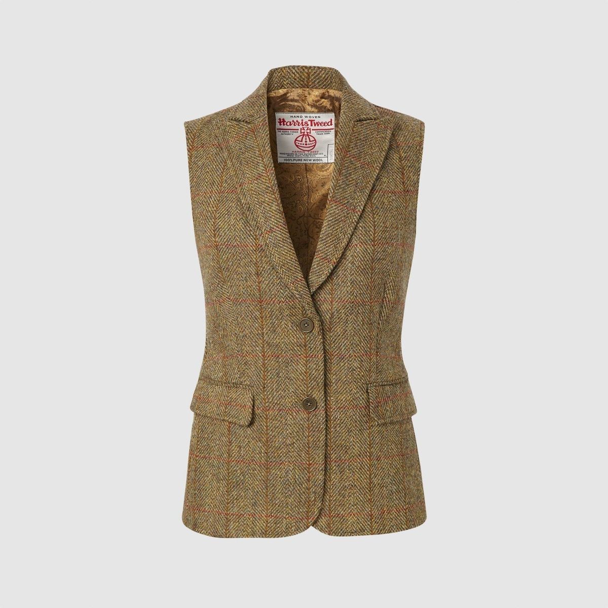 Pippa Waistcoat Harris Tweed, mustard herringbone - 12 (M)