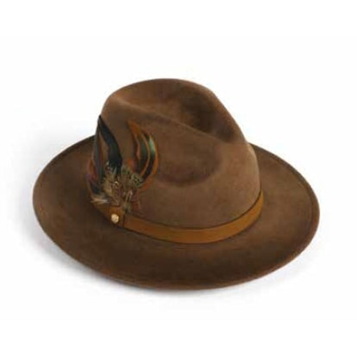 Brushed Wool Felt Fedora Hat - truffle - L/XL