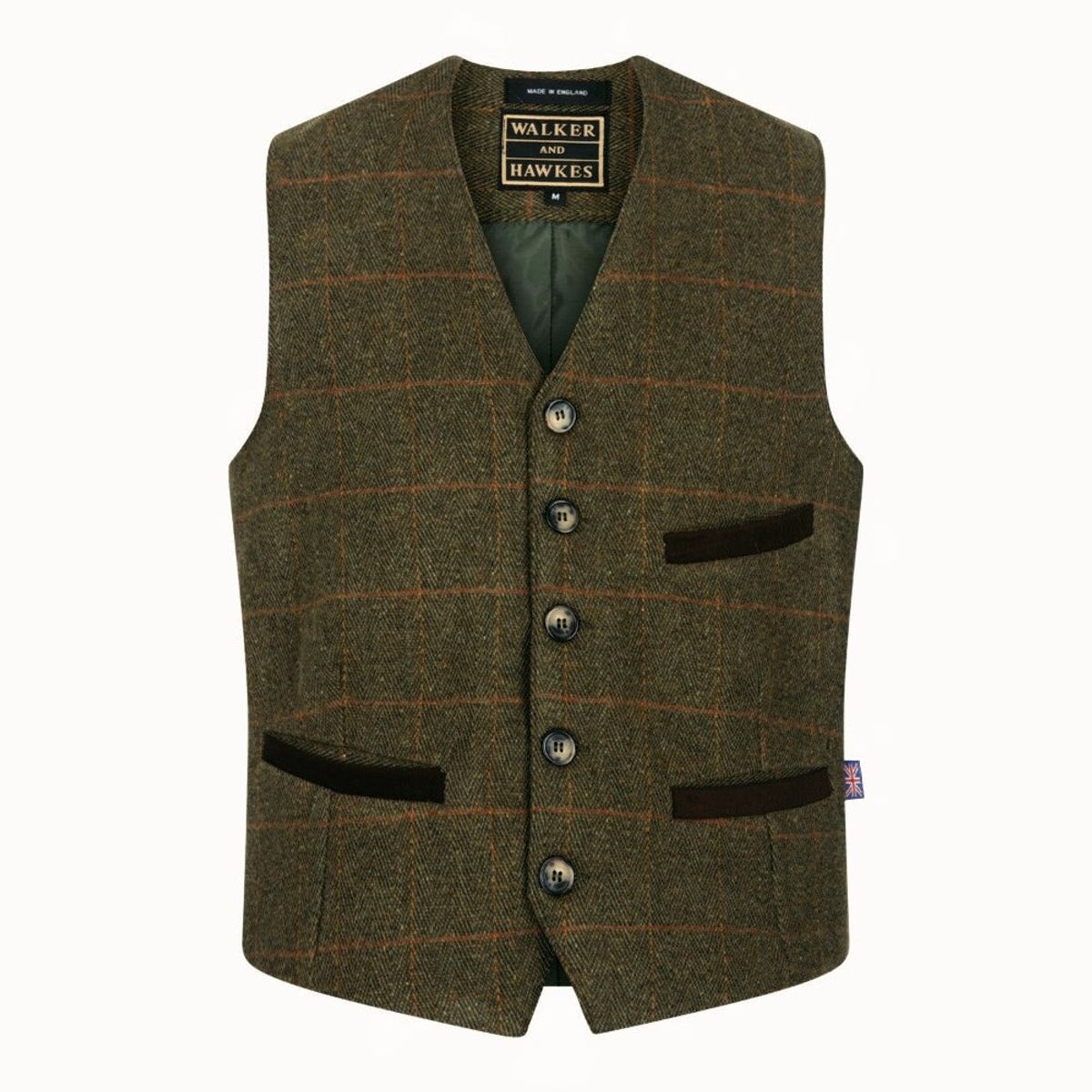 Alcott Tweed Formal Waistcoat, vest, mørk grøn - S