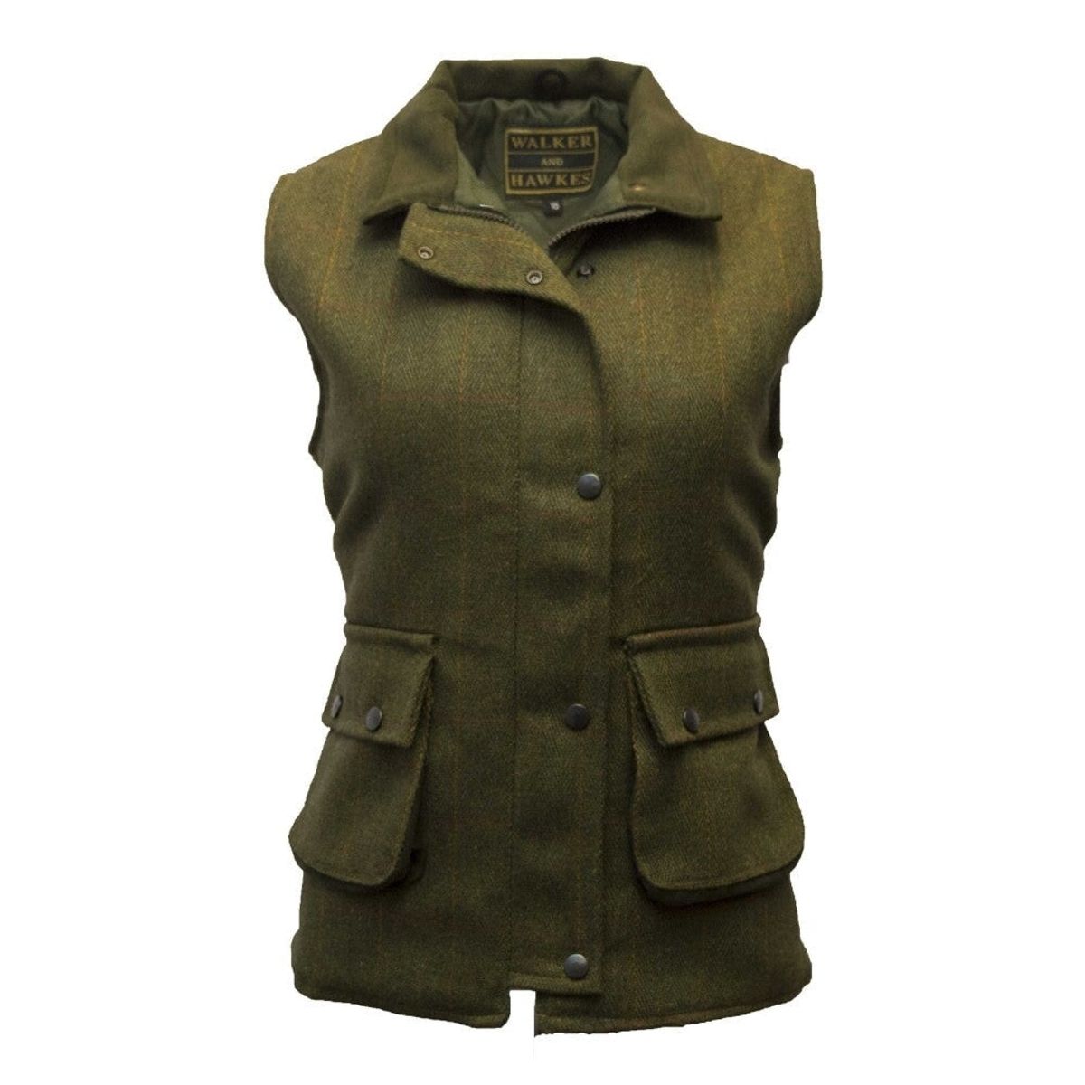 Bayston Ladies Tweed Gilet, vest, mørk grøn - 12 (M)