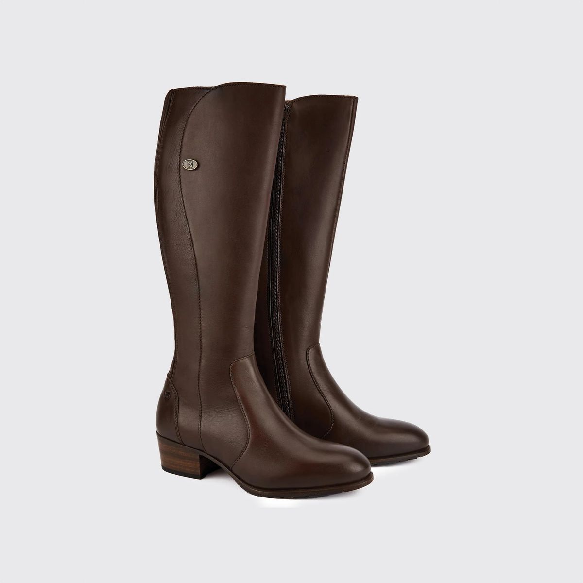 Downpatrick Ladies Knee-high læderstøvle, Old Rum brun - 38