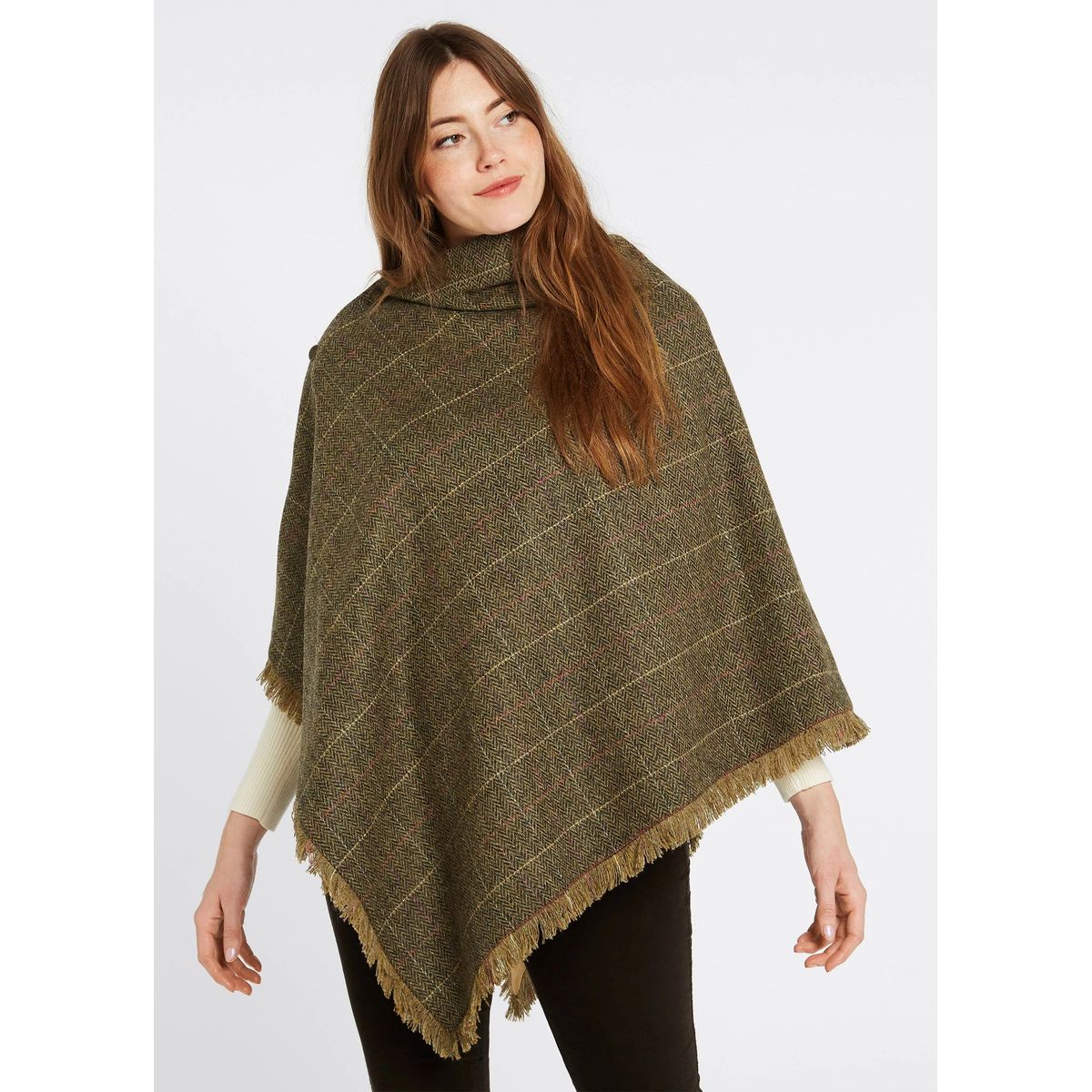 Hazelwood Tweed Poncho, Thistle