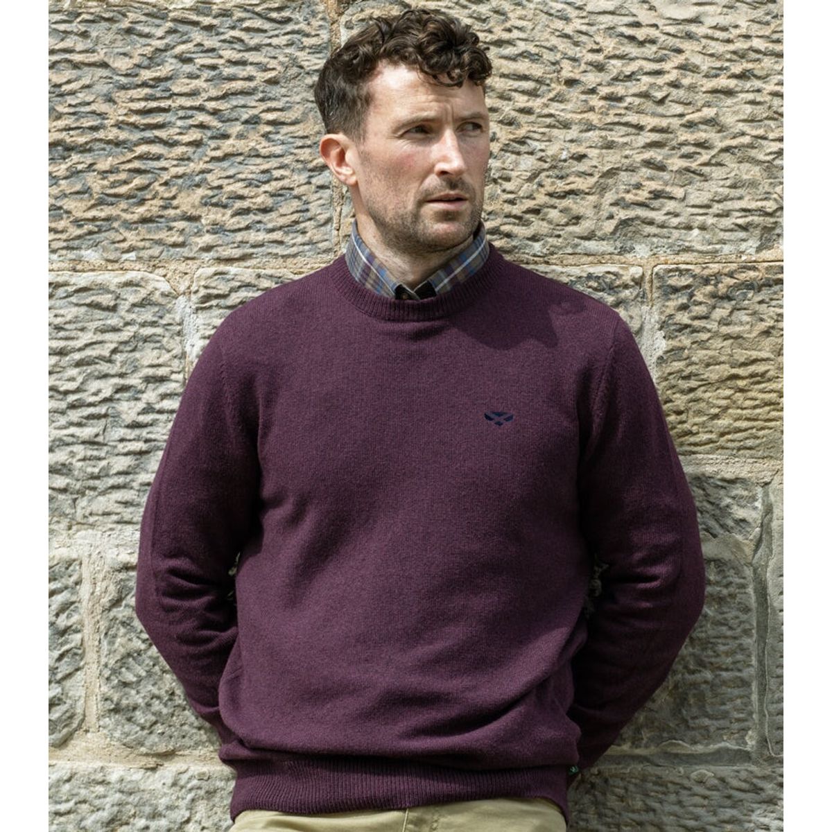 Stonehaven Crew Neck Pullover, sangria vinrød - XL (45-46)