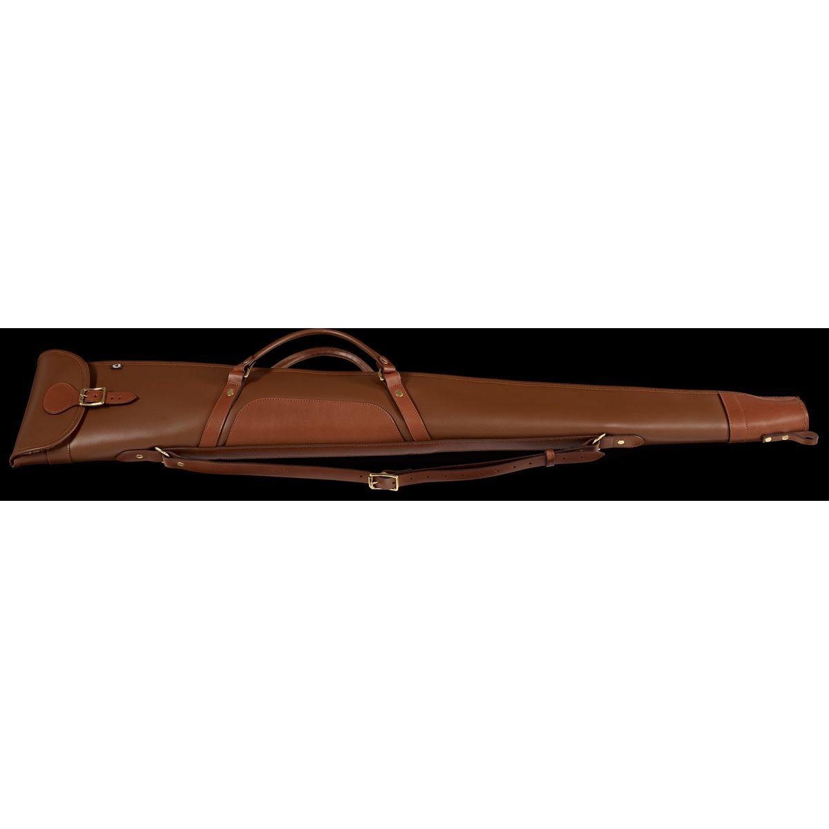 CROOTS Byland Shotgun Slip zip/flap/håndtag, læder, london tan - 30"