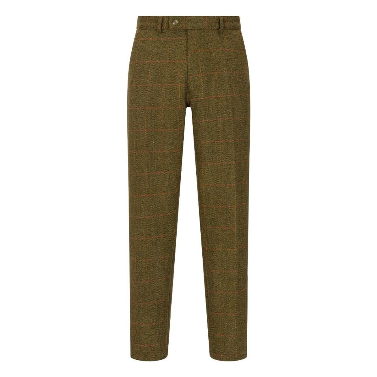 Leighton Menâs Derby Tweed Suit Trousers, mørk grøn - 40/31