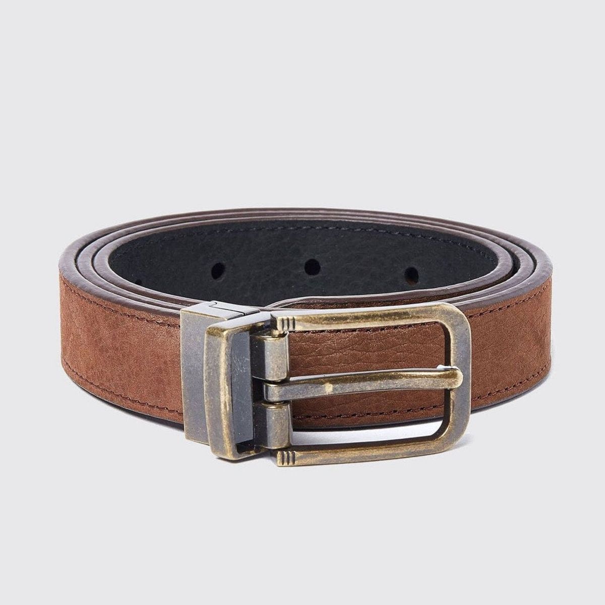 Foynes Reversible Ladies Belt bælte, læder, walnut/black - 38-40