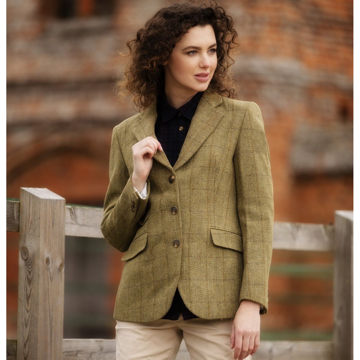 Mayland ladies hacking jacket, tweed, lys salvie - XL (16)