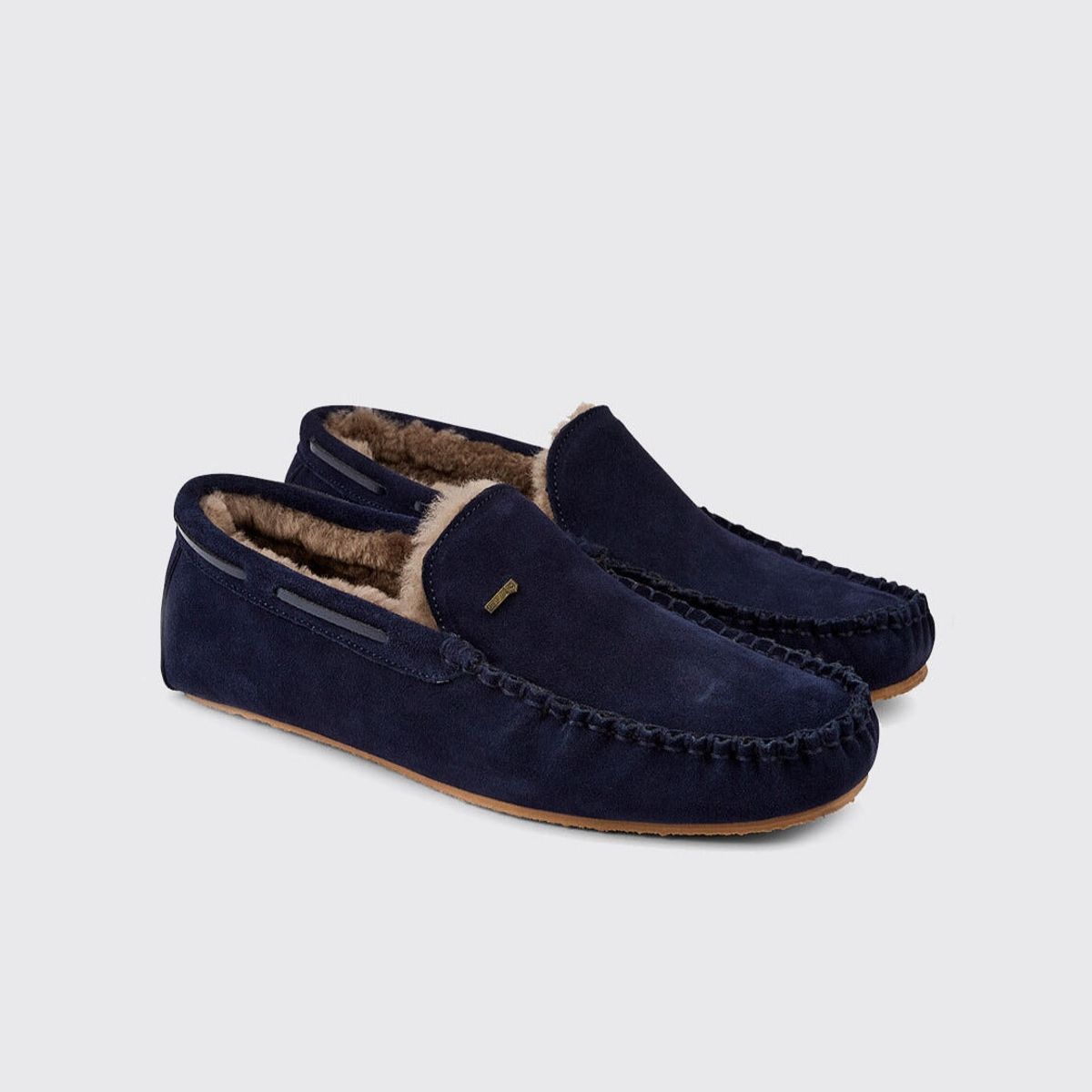 Ventry Moccasin Blue Slipper sutsko, ruskind, marineblå - 47