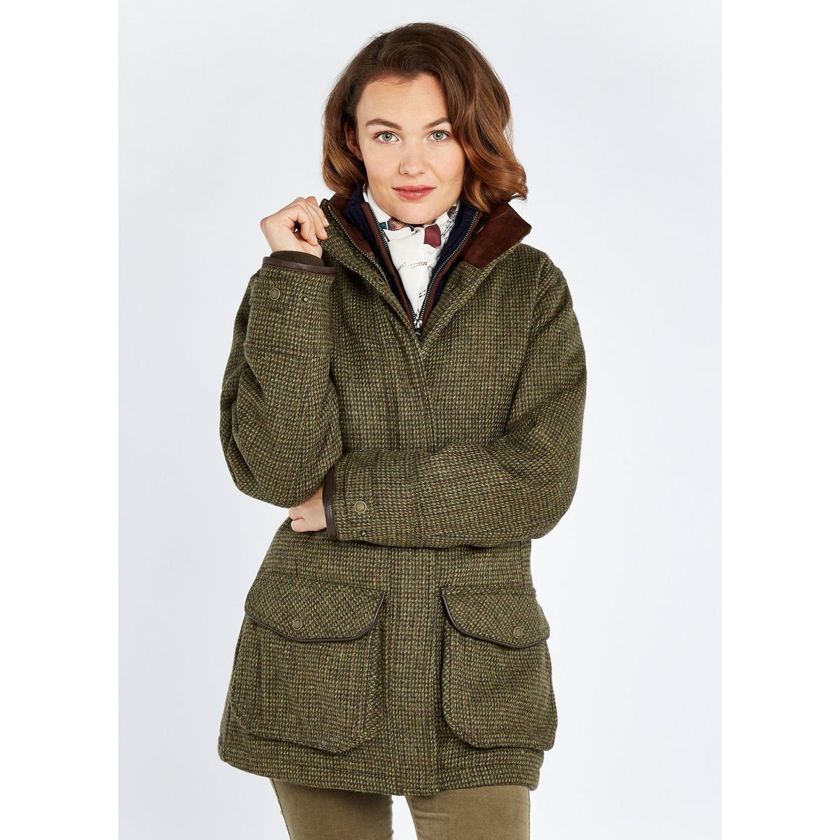 Ballynahinch Ladies Tweed Shooting Coat GORE-TEX, Heath - 34 (UK 8)