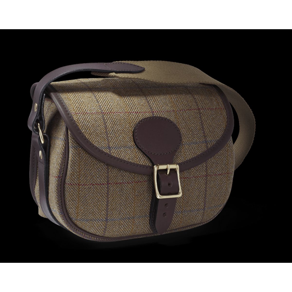 CROOTS Helmsley Cartridge Bag, tweed, burgundy