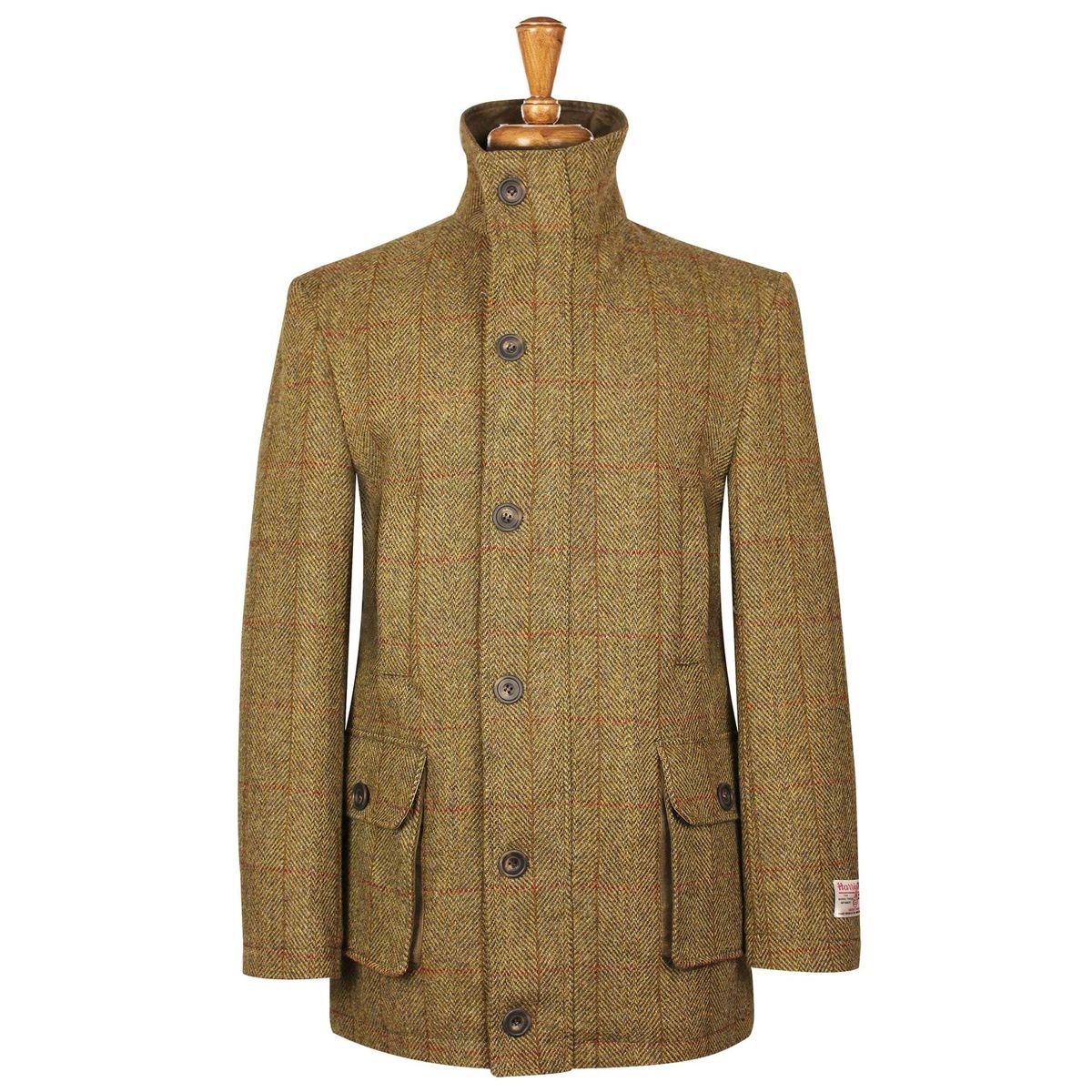 Boyd Field Coat Harris Tweed, mustard herringbone - L (44)