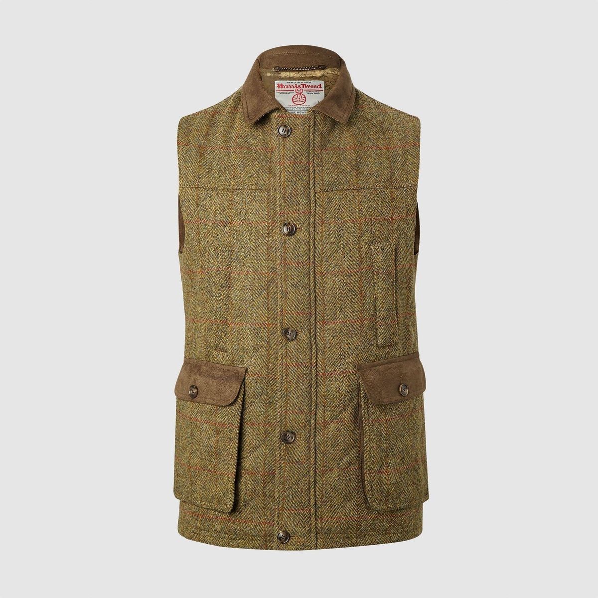 Chuck Gilet vest, Harris Tweed, mustard - XL (UK44)