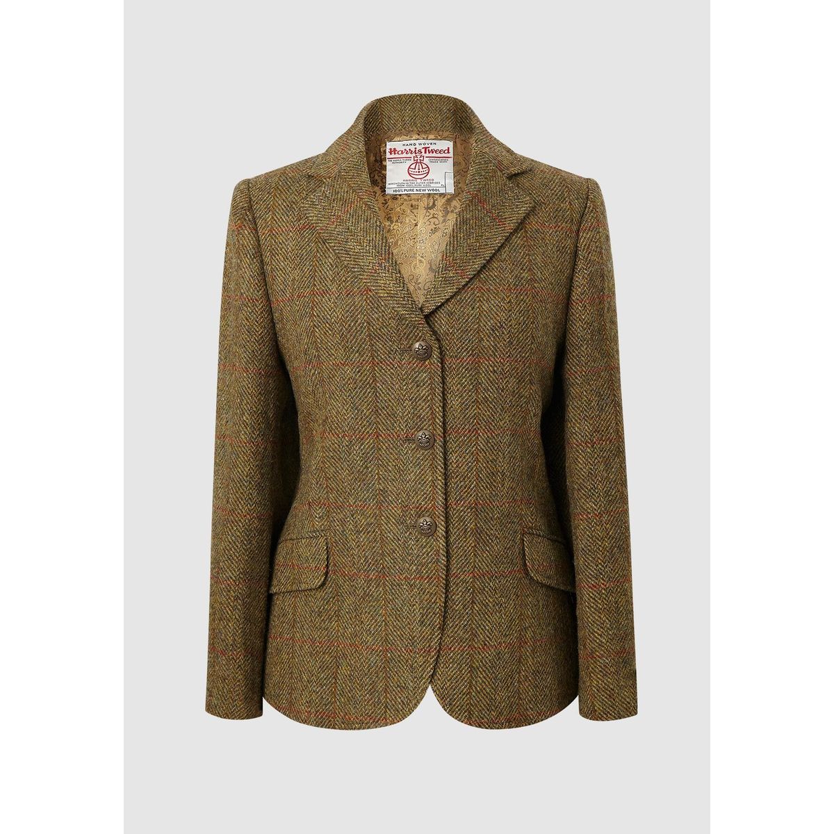 Claire Hacking Jacket Harris Tweed, mustard - 14 (L)