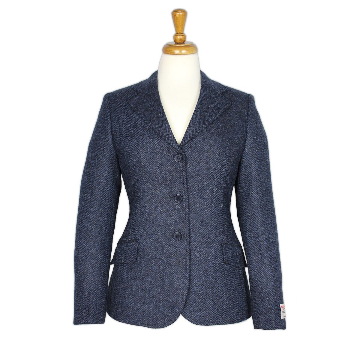 Claire Hacking Jacket Harris Tweed, blå herringbone - 16 (XL)