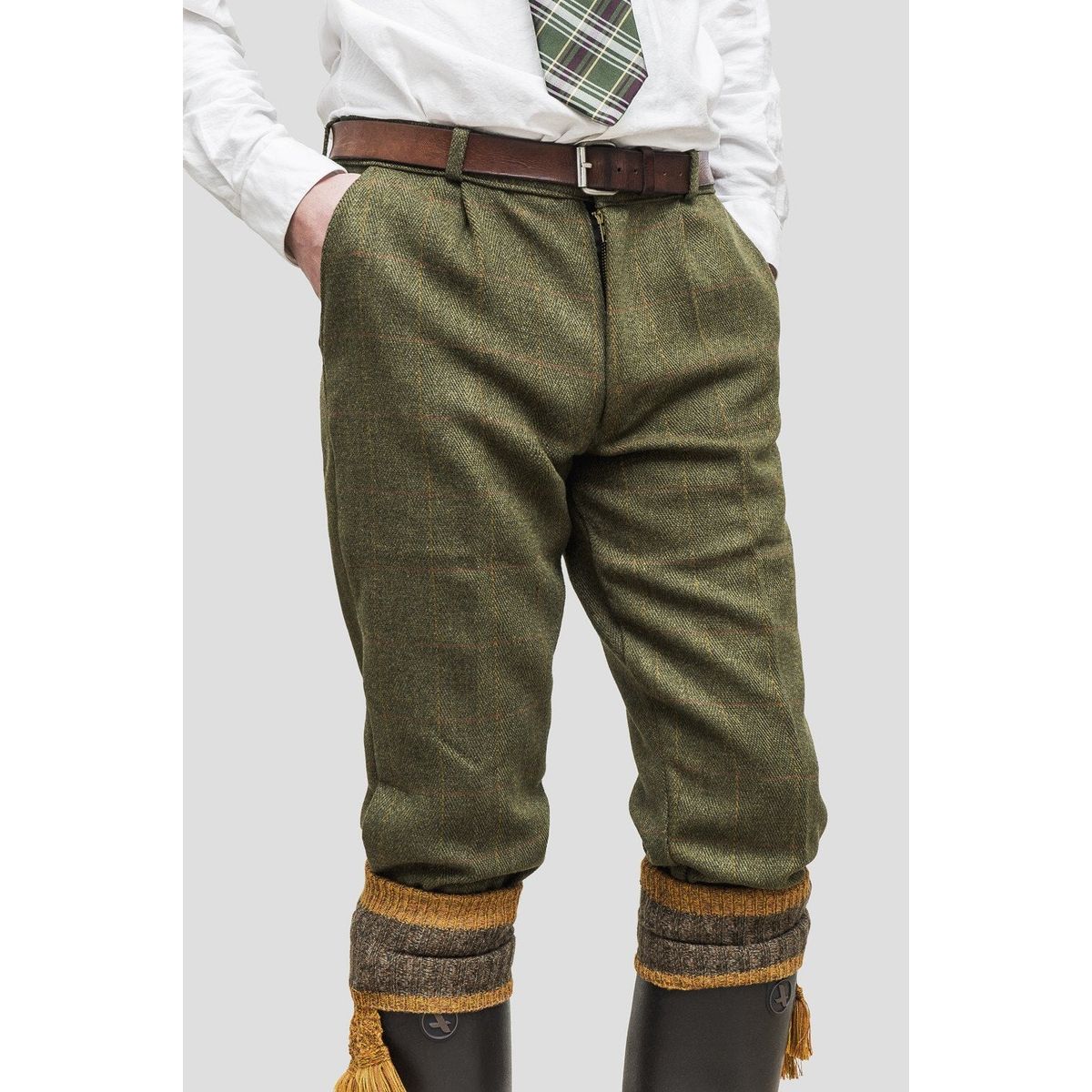 Tweed Breeks knickers knæbukser, mørk grøn - 42